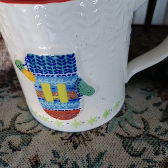 Anthropologie Bundle Up Monogram Holiday Mug "H" - Picture 4 of 6